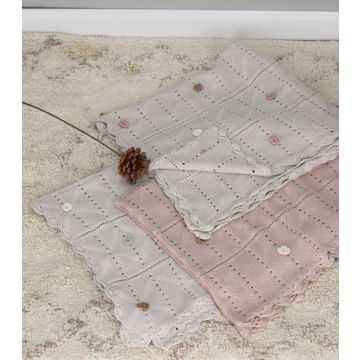 Inimini Scattered Flowers Blanket Lighter Mauve