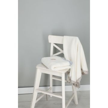 Inimini Embroidered Edges Blanket Snow White/Light Blue 