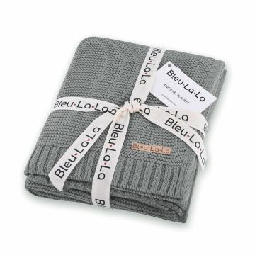 Bleu La La Knit Baby Blanket Grey