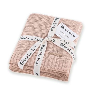 Bleu La La Knit Baby Blanket Blush Pink