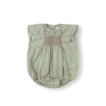 Bene Bene BABY)Block Smocking Romper Peach Fuzz