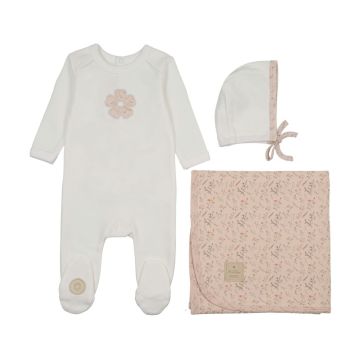 Mon Tresor Blooming Rose Layette Set Ivory/Pink
