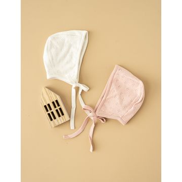 Jacqueline & Jac Pointelle Knit Bonnet