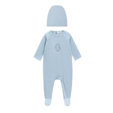 Oubon Blue Lamb Footie + Hat