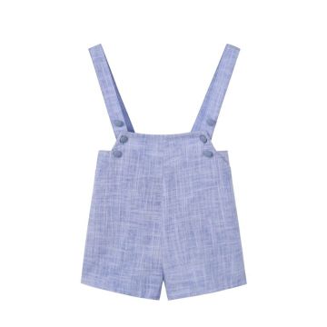Nou Nelle Blue Linen Overalls