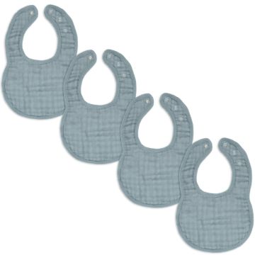 Comfy Cubs Muslin Cotton Baby Bibs Adjustable Size Pacific Blue