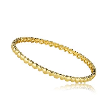 Twin Stars Stackable 14k GOld Plated Circles & Hearts Bangle