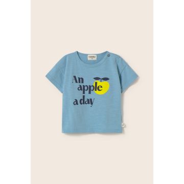 Cozmo Apple Print Baby T-shirt Blue