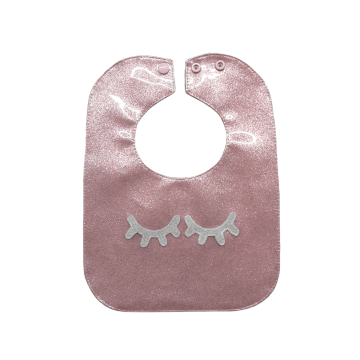 Boca baby Glitter Pink w/ White Lashes Bib