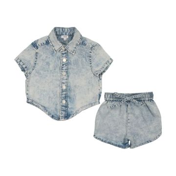 Bonjoy Denim Tencel Toddler Boys Set Stone Wash