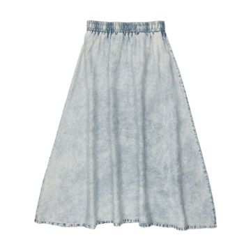 Bonjoy Denim Tencel Girl Maxi Skirt Stone Wash