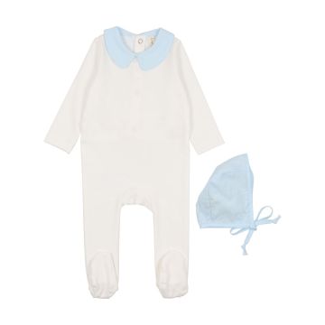 Bonjoy Polished Cotton Peter Pan Footie and Bonnet