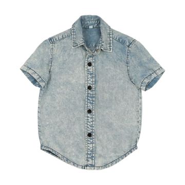 Bonjoy Denim Tencel Boys SS Button Down Stone Wash