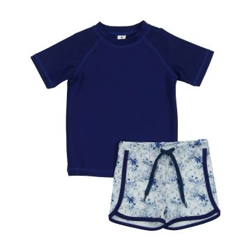 Bopo Navy Printed Swimsuit - Boys