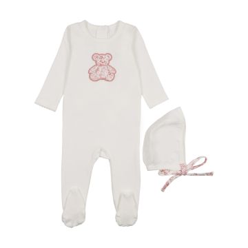 Bonette Teddy Toile Layette 2 pc Set