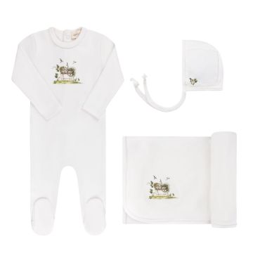 Ely's and Co Watercolor Cradle Collection Ivory Boy Standard 3 Pc Set
