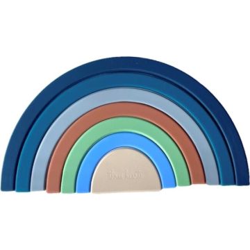 Three Hearts Rainbow Stacker Muted Boy Colors