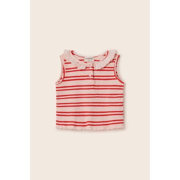 Cozmo Double Stripes Rib Baby T-shirt Cloud Pink