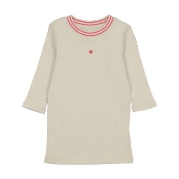 Farren + Me Coral Trim RIBBED NECK 3/4 SLEEVE T-SHIRT