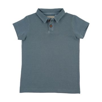 Farren + Me PIQUE KNIT WASHED POLO Light Blue Wash