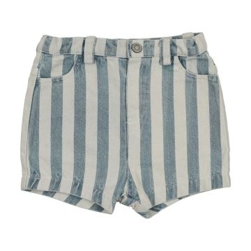 Farren + Me BERMUDA STRIPED SHORTS Light Blue Denim