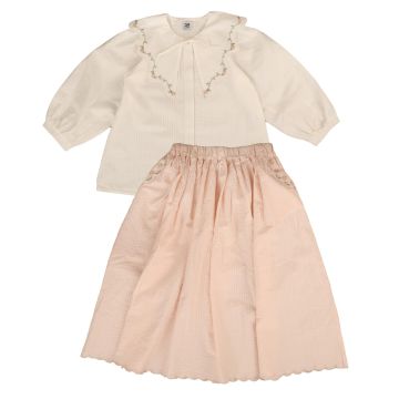 Belati SCALLOP SHIRT AND SKIRT SET Pink