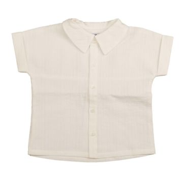 Belati BOXY COLLARED SHIRT WITH HORIZONTAL CUT White