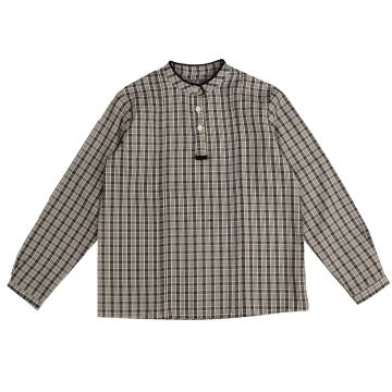 Belati Plaid Mandarin Neck Shirt
