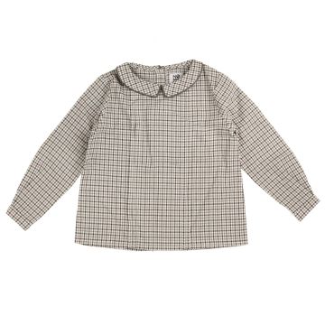 Belati Plaid Peter Pan Neck Shirt