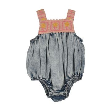 Bonjoy Pink Crochet Romper