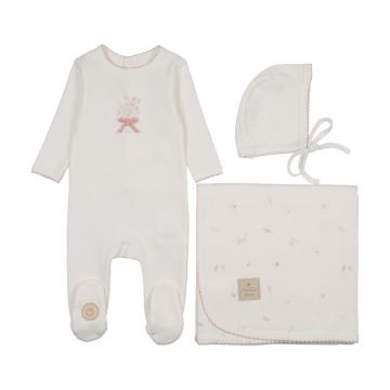 Mon Tresor Bundle of Blossoms Girls Layette Set Ivory/Pink
