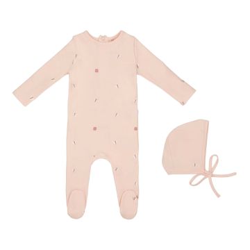 Mini Label Girls Mini Embroidered Butterfly Footie and Hat