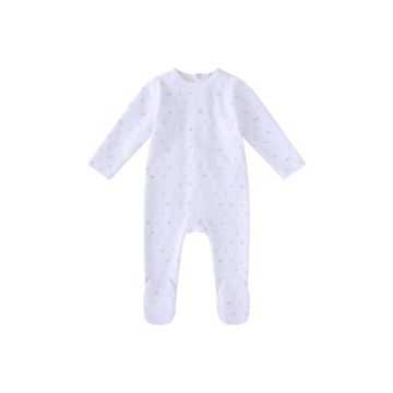 Mini Label White Butterfly All Over Print -Girls Footie