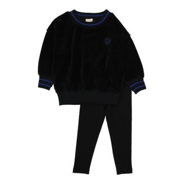 Analogie Boys Velour Sweatshirt Set Black