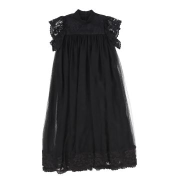 Lilou Lace Trimming Tulle Gown 