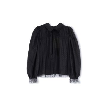 Lilou Velvet Dotted Tulle Blouse
