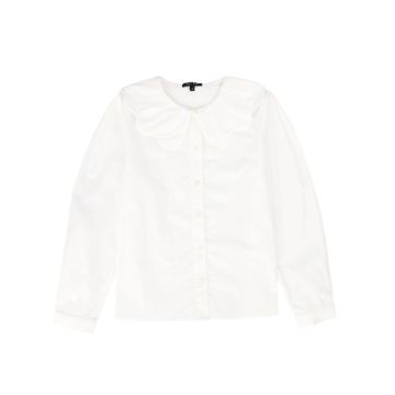 Bamboo Scallop Collar Blouse White