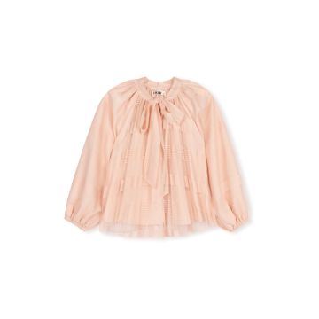 Lilou Pleated Mesh Blouse Mauve