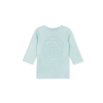 Cabana Flower Embossed T-Shirt Light Blue