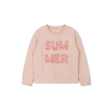Phil & Phoebe Messy Stitch Embroidered T-Shirt Pink