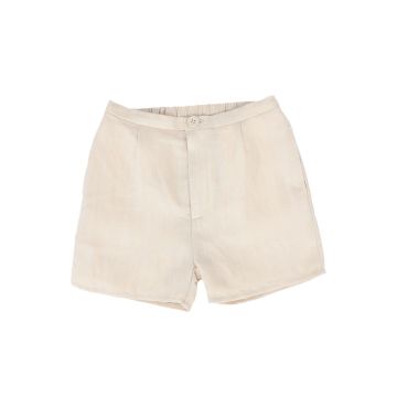Le Bourdon Textured Linen Shorts Tan