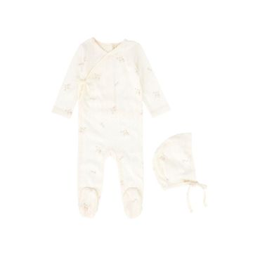 Bebe Jolee Floral Dot Wrap Footie Pink