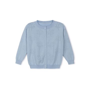 One Child Andes Pointelle Cardigan Light Blue