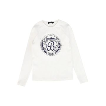 Bamboo Embossed Circle Print Tee Navy/White