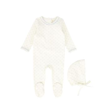 Bebe Jolee Tulip Print Footie Blue