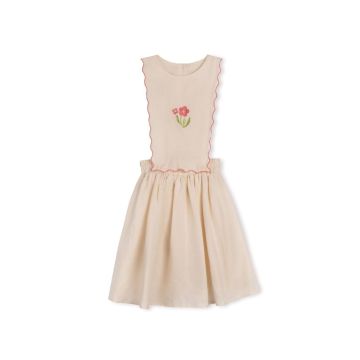 One Child Apron Linen Scallop Trim Jumper