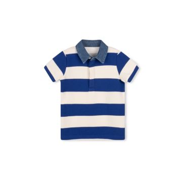 Phil & Phoebe Pier Denim Collar SS Striped Polo