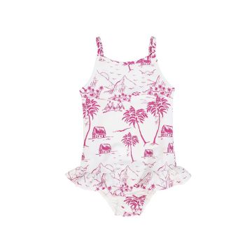 Water Club Toile Print Swimsuit Pink