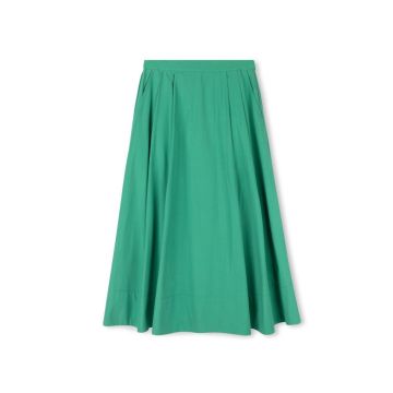 Vibe Kelly Poplin Midi Skirt Green