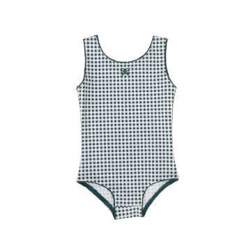 Water Club Gingham Bow Swimsuit Green